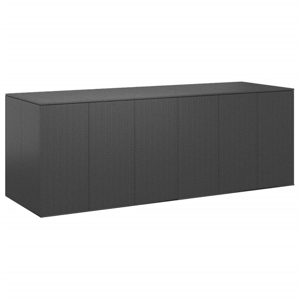 Vidaxl Záhradný box na vankúše z polyratanu 291x100,5x104 cm čierny